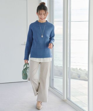 Tiaclasse メランジケーブルラグラントップス ブルー