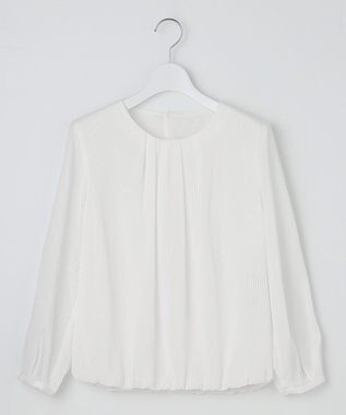 J.PRESS LADIES シャドーストライプ クルーネック カットソー ホワイト系1