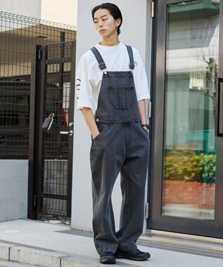 WEGO 【ユニセックス着用/SMサイズ展開】デニムオーバーオール デニムブラックソノタ