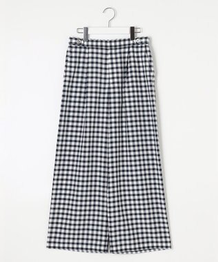J.PRESS LADIES 【洗える】アセVisギンガム イージー パンツ ネイビー系
