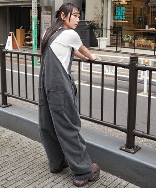 WEGO 【ユニセックス着用/SMサイズ展開】デニムオーバーオール デニムブラックソノタ