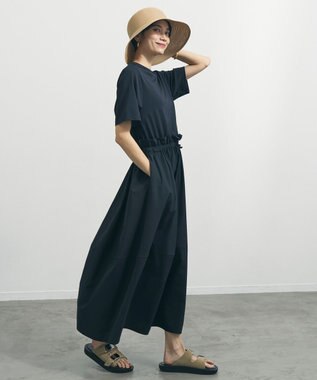 UNFILO BEAUTY FORM-T コンビワンピース ブラック×ブラック