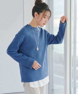 Tiaclasse メランジケーブルラグラントップス ブルー