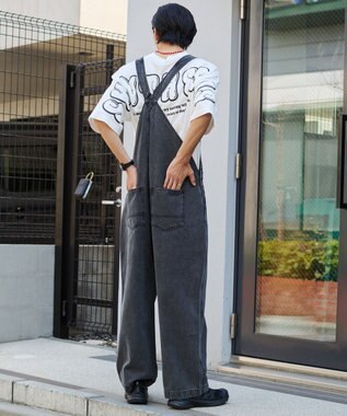 WEGO 【ユニセックス着用/SMサイズ展開】デニムオーバーオール デニムブラックソノタ