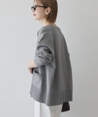 AMERICAN HOLIC バイパチVネックルーズカーディガン Gray Mixture