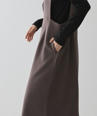 AMERICAN HOLIC イージーケアＶネックワンピース Mocha