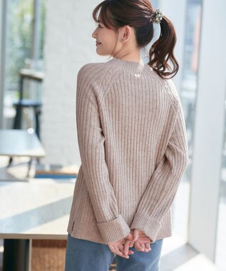 Tiaclasse メランジケーブルラグラントップス グレージュ