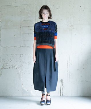 COQ STRATA 和紙ショート丈ベスト ネイビー