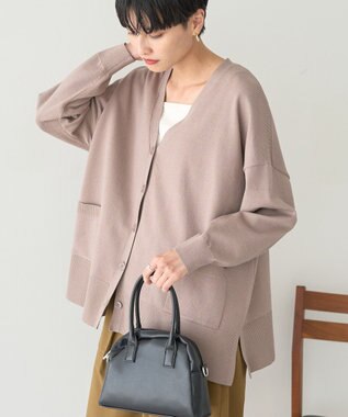 AMERICAN HOLIC バイパチVネックルーズカーディガン Beige