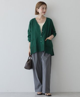 AMERICAN HOLIC バイパチVネックルーズカーディガン Green