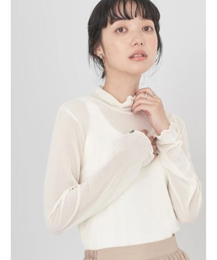 earth music&ecology シアーハイネックメロープルオーバー Ivory