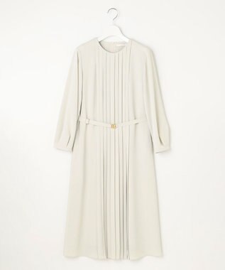 自由区 L 【19号サイズまで展開】ライトサテン ワンピース ベージュ