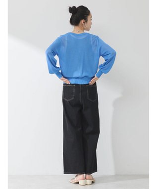 earth music&ecology シアークルーカーディガン Blue