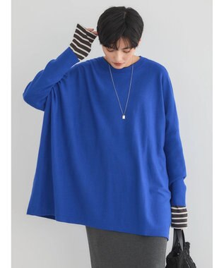 AMERICAN HOLIC バイパチポンチョライクＢＩＧニットチュニック Blue