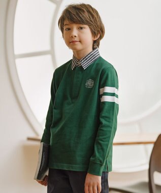 J.PRESS KIDS 【140-170cm】ラガー ポロシャツ グリーン系
