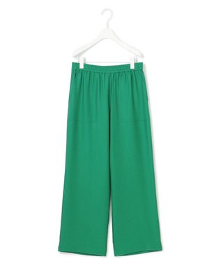 ICB 【人気のため新色追加・接触冷感・洗える】 ワッシャーツイル ワイドストレートパンツ グリーン系