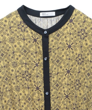 CRAFT STANDARD BOUTIQUE 総柄バイカラーワンピース Yellow