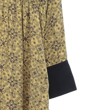 CRAFT STANDARD BOUTIQUE 総柄バイカラーワンピース Yellow