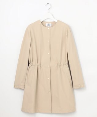 J.PRESS LADIES 【洗える・撥水】ドライツイルストレッチ ノーカラー コート ベージュ系