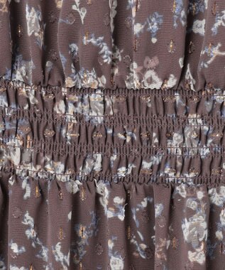 ANY SIS 【洗える】ニュアンスプリント ワンピース モカ系