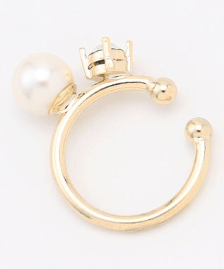 J.PRESS LADIES 【WEB限定・2way・2set】パールビジュー イヤカフ リング 【WEB限定】ウスゴールド系