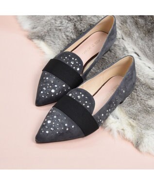 MODE ET JACOMO <MODE ET JACOMO>ラインストーン付きフラットパンプス グレースエード
