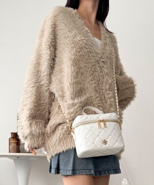 WEGO メタルパーツキルティングバニティショルダー ホワイト