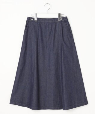 J.PRESS LADIES 【洗える】5ozバージラコンパクト スカート ネイビー系