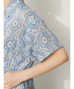 CRAFT STANDARD BOUTIQUE インド綿オープンカラーワンピース Blue