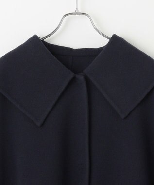 #Newans セーラーカラーダブルフェイスケープコート ネイビー