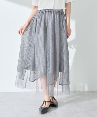 earth music&ecology 柄チュールヘムスカート