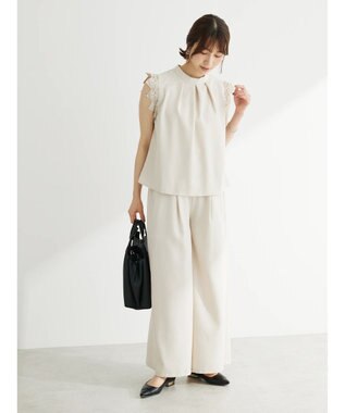 Green Parks ・ＥＬＥＮＣＡＲＥ　ＤＵＥ　リネンライクレースブラウス Ivory