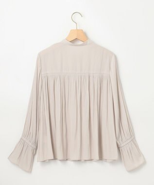 組曲 L 【WEB限定】ギャザーライトデシン ブラウス アイボリー系