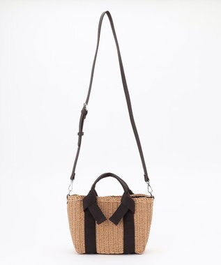 LA BAGAGERIE 【MONICA】リボンハンドル2WAYかごバッグ ダークチョコ