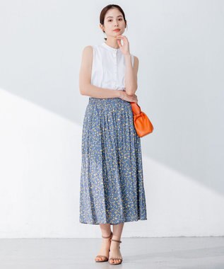 組曲 【洗える】ブラウスライクジャージーノースリーブ カットソー アイボリー系