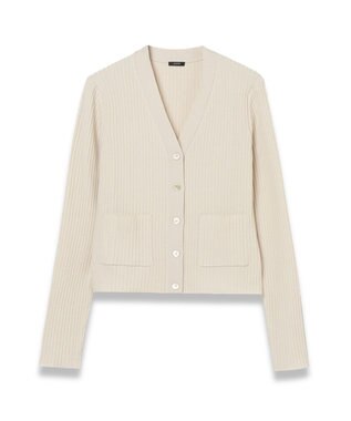 JOSEPH 【洗える】ファインリブメリノ　カーディガン Quail