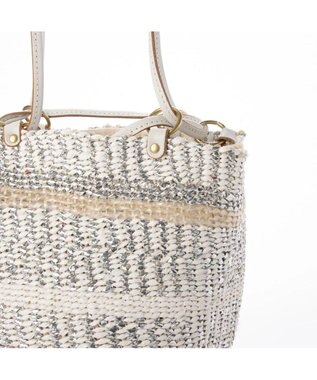 UNBILLION perche プラスティックサイザル×姫路レザードロストショルダー アイボリー