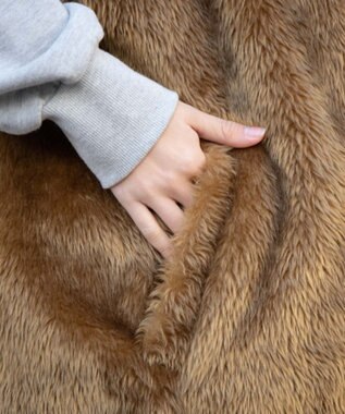 WEGO フェイクファーBIGベスト ブラウン