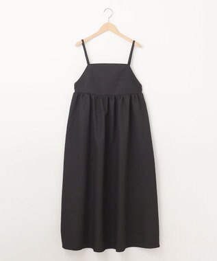 SHARE PARK LADIES 小花フクレジャガードキャミワンピース ブラック系