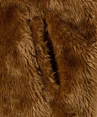 WEGO フェイクファーBIGベスト ブラウン