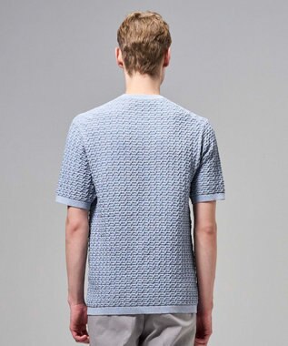 JOSEPH HOMME ドライコットンリンクス　半袖クルーネックニット スカイブルー系