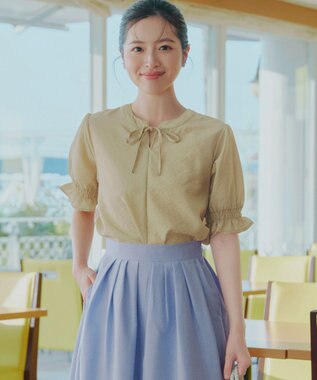 Tiaclasse シアーシャーリング2WAYブラウス ライム