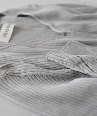 muuc 〈高品質シルク＆スーピマ超長綿〉〈洗えるニット〉〈通年着られる〉袖口模様編み プルオーバー グレー