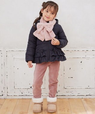 ANY KIDS 【洗濯機OK】中綿リボンコート ネイビー