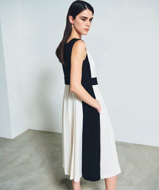 GRACE CONTINENTAL ラインバイカラードレス ホワイト