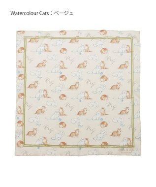 MOONBAT 【WEB限定】PAUL & JOE ACCESSOIRES シルクシフォンスカーフ 58×58cm ベージュ(Playing whith a ball wool)