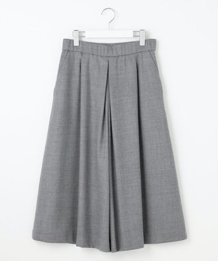 自由区 【洗える】ウォッシャブルウールサキソニーキュロット パンツ TOPグレー