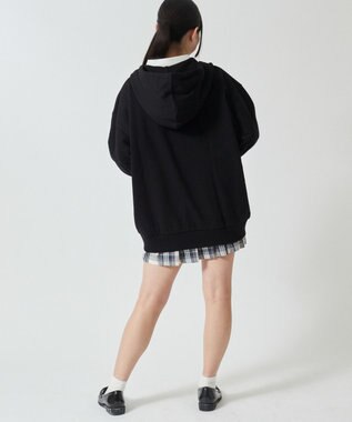 WEGO 【SCHOOLITEM】ルーズフィットジップパーカー ブラック