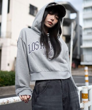 WEGO グラフィックショートプルパーカー グレーその他