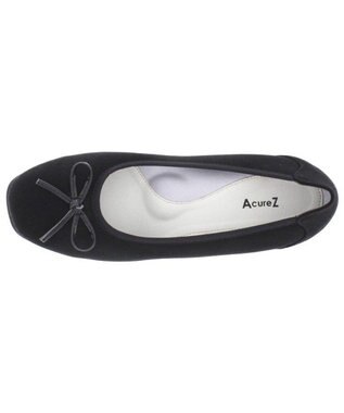 AcureZ カラーバリエーション豊かな人気NO.1リボンバレエ「母趾にやさしい美パンプス」 ブラックサテン